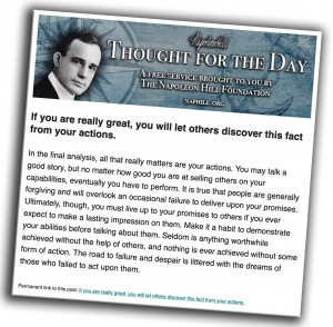 Receive the Thought for the Day | Napoleon Hill Foundation